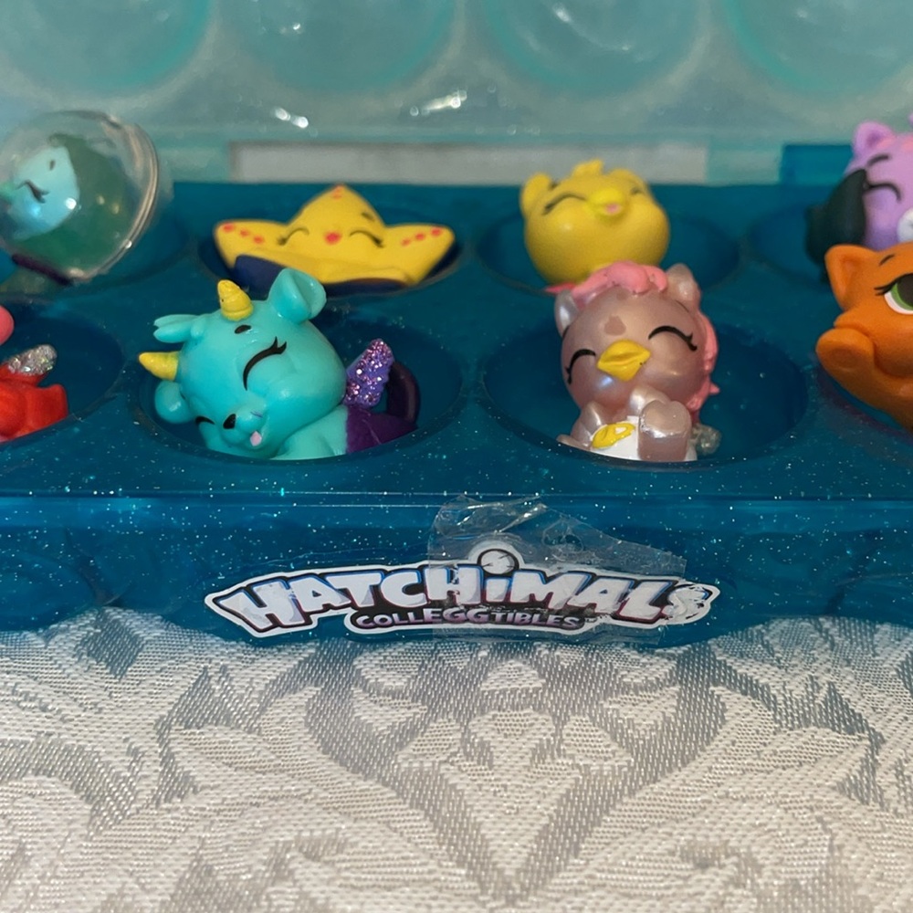 Hatchimals CollEGGtibles.  Colorful Animal Figurine Set in Blue Case.  Qty. 12. - Picture 2 of 3
